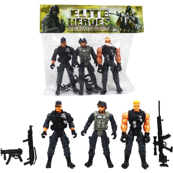 Action figures soldato 3 pz serie 2