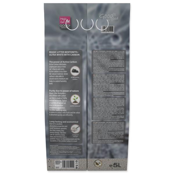 Podestýlka Magic Litter Bentonite Ultra White with Carbon 5L (obrázek 5)
