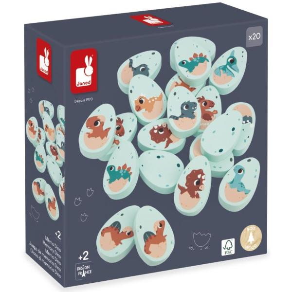 Janod Dřevěné pexeso Dinosauři 20 ks Dino (obrázek 5)