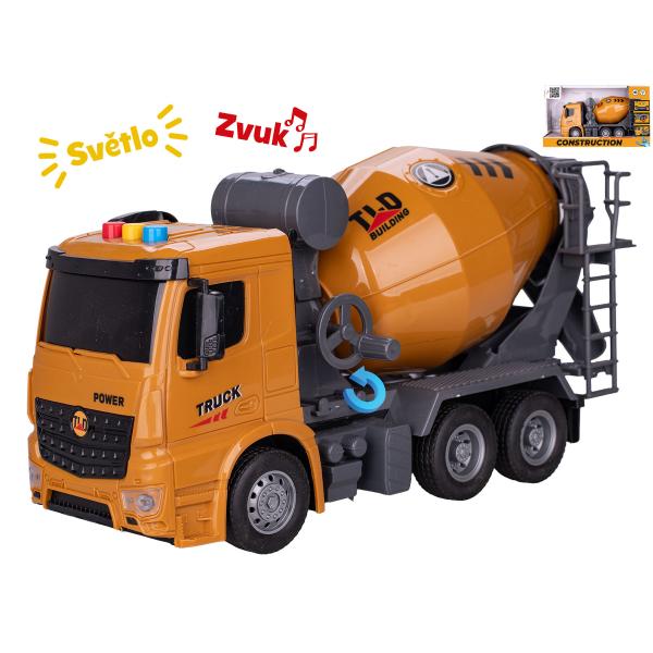 Auto Bau-Mischer 27cm mit Schwungrad auf Batterien mit Licht und Ton