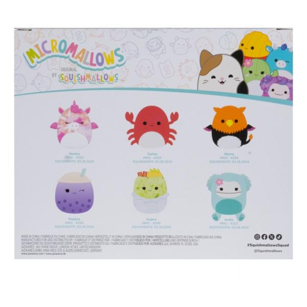 Squishmallows Micromallows Balení 6 ks – Gryf, Alicorn, Burrito, Krab, Bigfoot, Boba (obrázek 3)