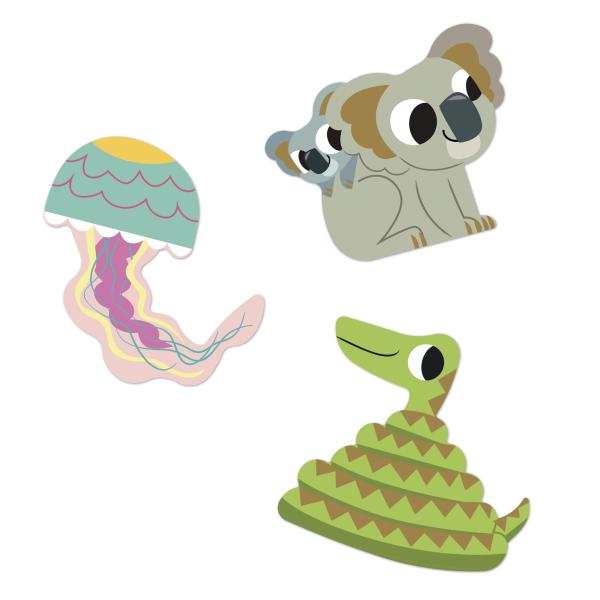 Janod Stickers Samolepky Exotická zvířata 100 ks od 3 let (obrázek 3)