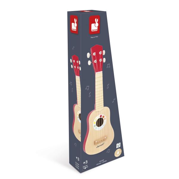 Janod Dřevěné ukulele Confetti s reálným zvukem 4 struny (obrázek 3)