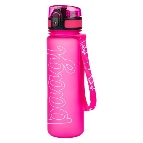 Baagl Borraccia Per Bambini, A Prova Di Perdite, 500 Ml, Per La Scuola E Lo Sport, In Tritan (Rosa Logo)-image
