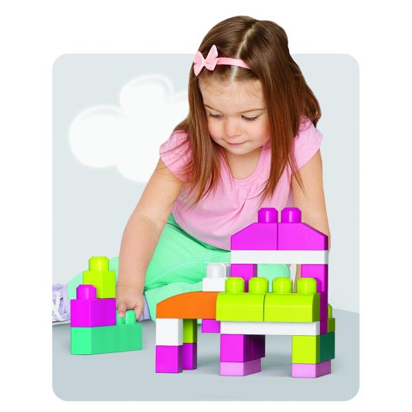Mattel Mega bloks velký pytel kostek - růžový (80) (obrázek 3)