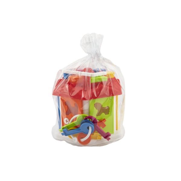 Vkládačka domeček plast s klíči se zvířátky