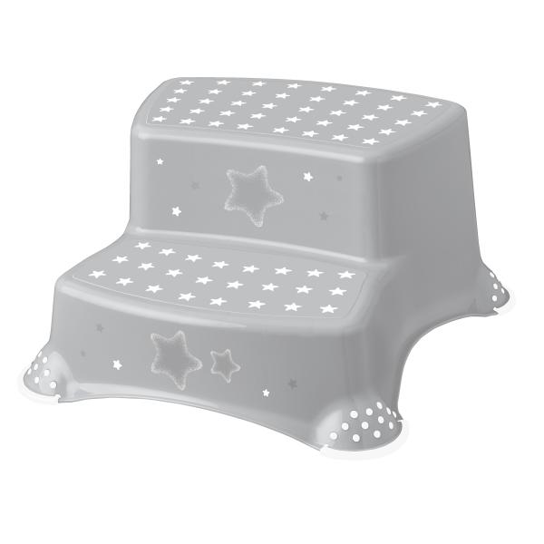 Dvojstupienok k WC/umývadlu "Stars", Šedá