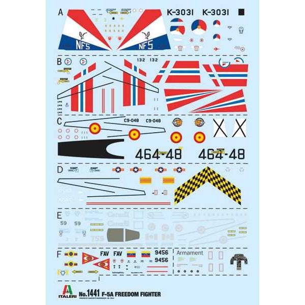Model Kit letadlo 1441 - F-5A Freedom Fighter (1:72) (obrázek 3)