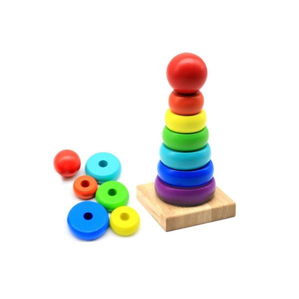 Poháre stohovacia veža drevená