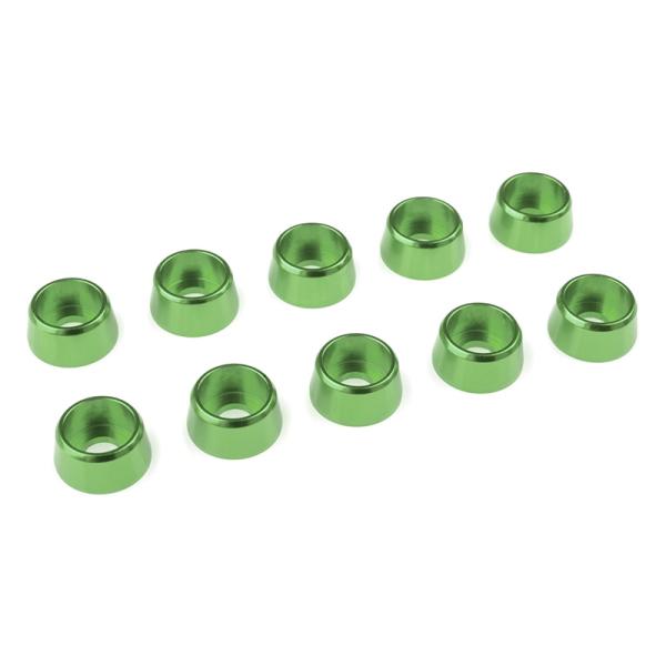 Podložka pre valc. hlavu M4/10mm hliník zelená (10)