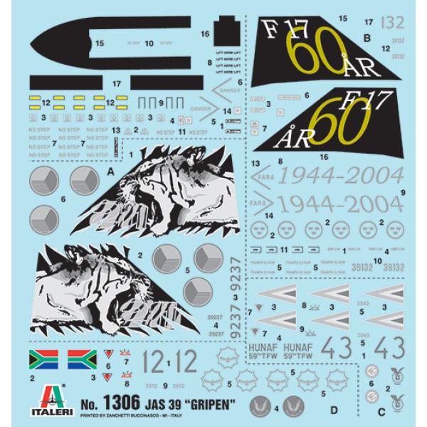 Model Kit letadlo 1306 - JAS 39 GRIPEN (1:72) (obrázek 3)