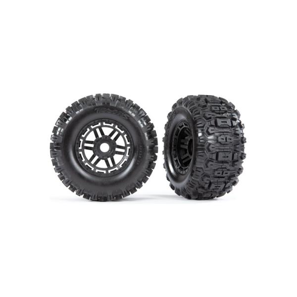 Traxxas koleso 2.8/3.6", disk čierny, pneu Sledgehammer (2)
