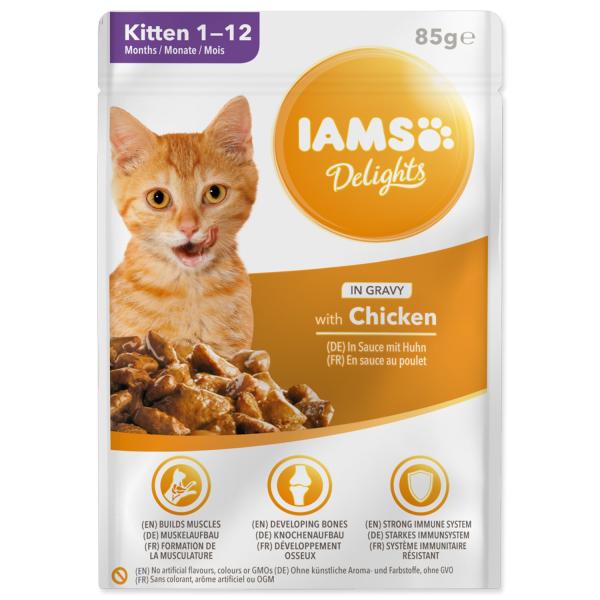Kapsička IAMS KITTEN - kuře v omáčce 85g