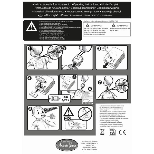 Antonio Juan 11325 KIKA – realistická panenka se zvuky a měkkým látkovým tělem – 27 cm