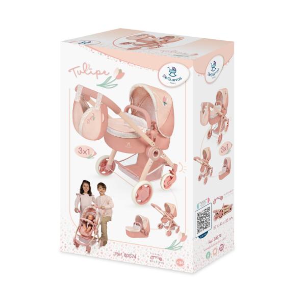 DeCuevas 80574 Skládací kočárek pro panenky 3 v 1 s taškou Tulipe 2025 - 70 cm (obrázek 11)