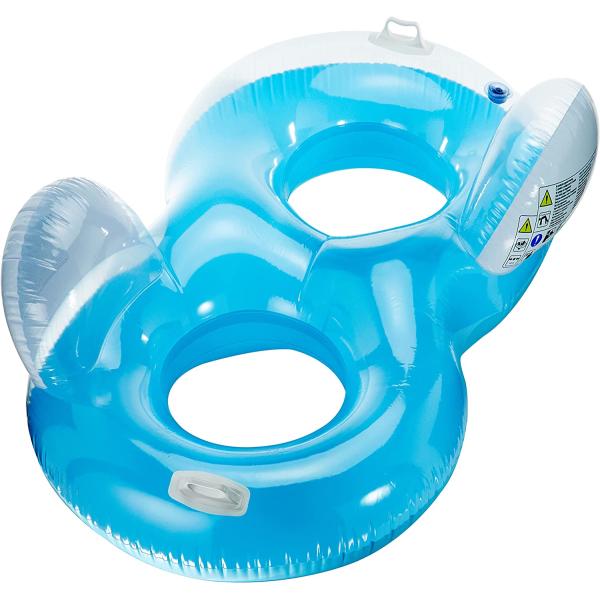 Intex 56800EU - Salvagente Gonfiabile Mare Doppio Con Schienale, Vinile, Multicolore, 198X117 Cm-image