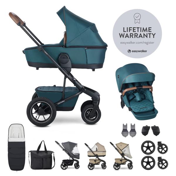 EASYWALKER Set XXL kočárek kombinovaný Harvey5 Air Premium Jade Green s příslušenstvím