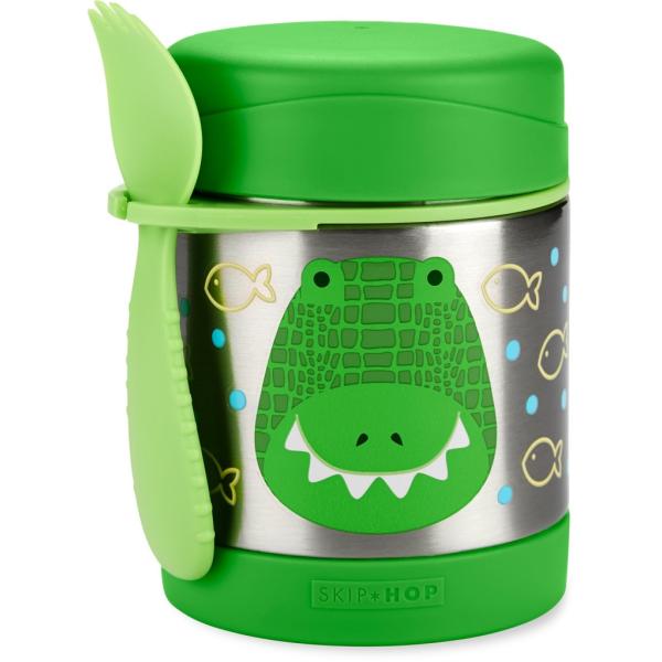 SKIP HOP Zoo Termoska na jídlo s lžící/vidličkou Krokodýl 325 ml, 3r+