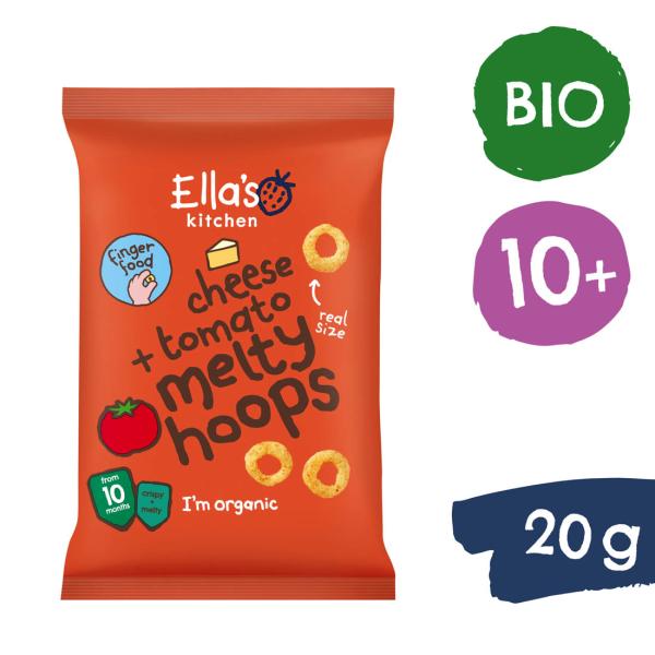 Ella's Kitchen BIO Chrumkavé krúžky so syrom a s paradajkami (20 g)