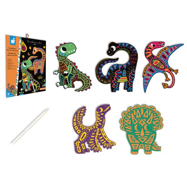 Janod Atelier vyškrabovací obrázky Dinosauři Sada Mini 5+ (obrázek 4)