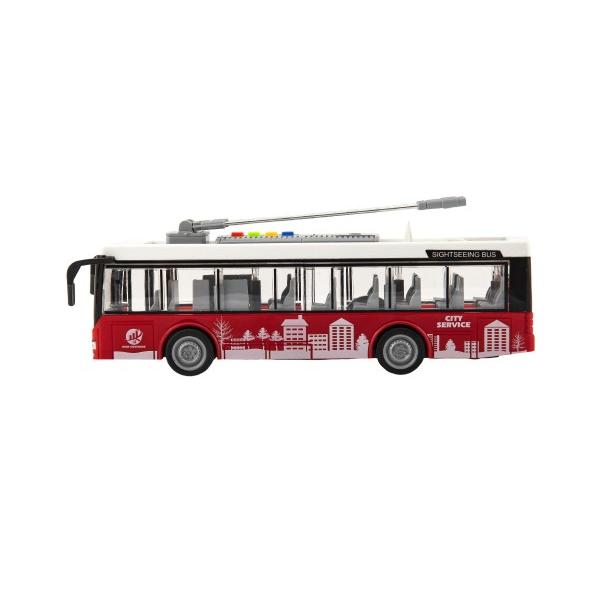 Autobus/trolejbus plast 28cm na setrvačník na baterie se světlem a zvukem (obrázek 4)
