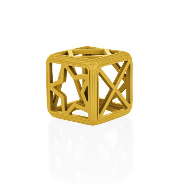 Silikónové hryzátko Square, Mustard Yellow