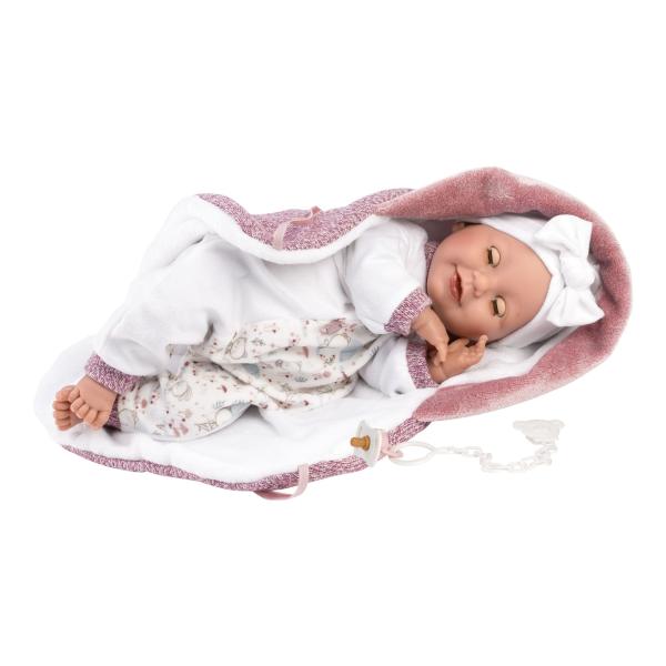 Llorens 74040 NEW BORN - mrkací panenka se zvuky a měkkým látkovým tělem (obrázek 3)