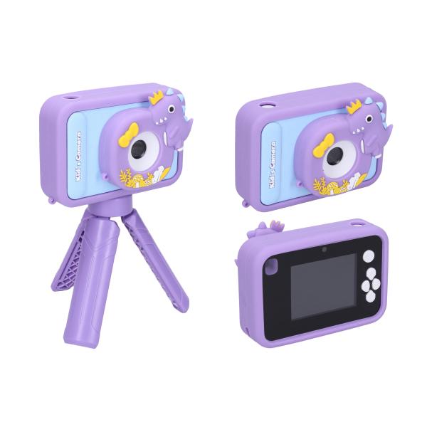 Dětský digitální fotoaparát silikonové pouzdro dino stativ