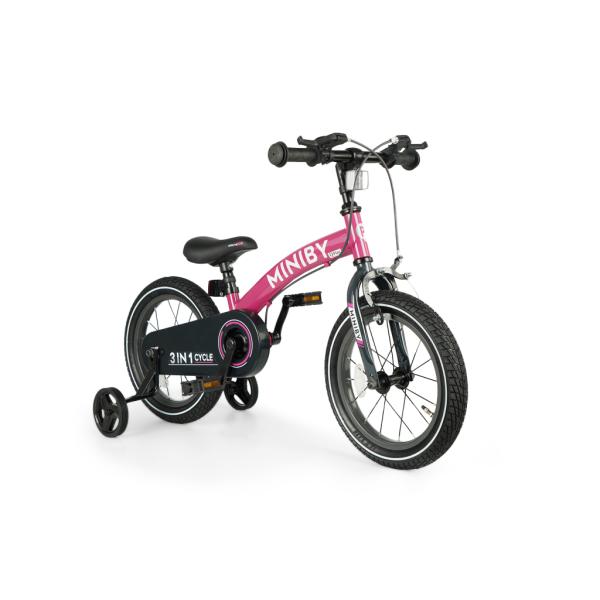 QPLAY Bicykel Miniby 3v1 Pink, vek 2 - 8 rokov