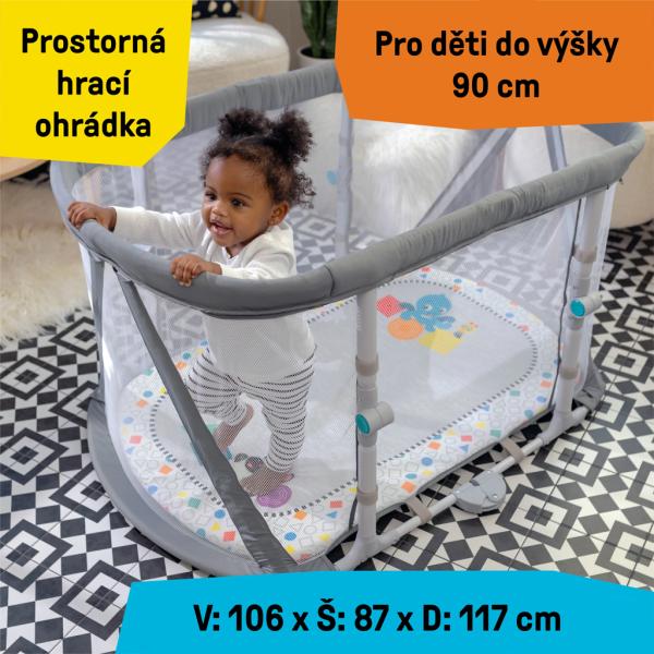 BABY EINSTEIN Postýlka s ohrádkou na hraní a klavírem 3v1 Kick & Snooze™ 0m+ (obrázek 7)
