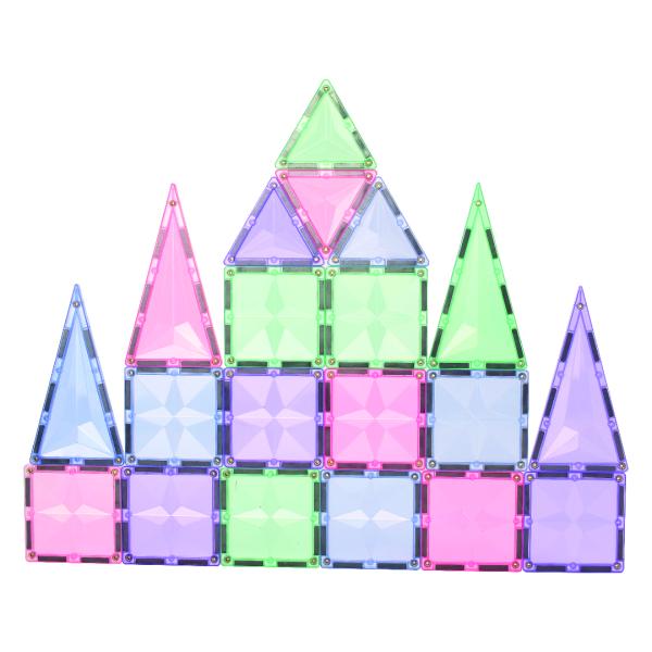 Cleverclixx Magnetická stavebnice Geo Pack Pastel – 45 ks (obrázek 3)