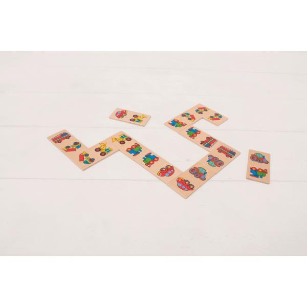 Bigjigs Toys Dřevěné domino dopravní prostředky (obrázek 4)