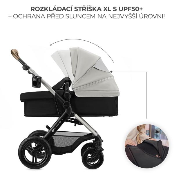 KINDERKRAFT Kočárek kombinovaný 3v1 Moov 2 XL Air Grey (obrázek 3)