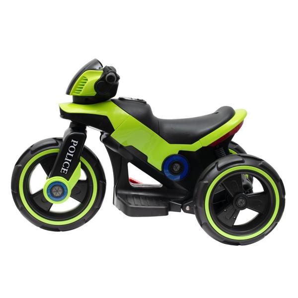 Dětská elektrická motorka Baby Mix POLICE zelená