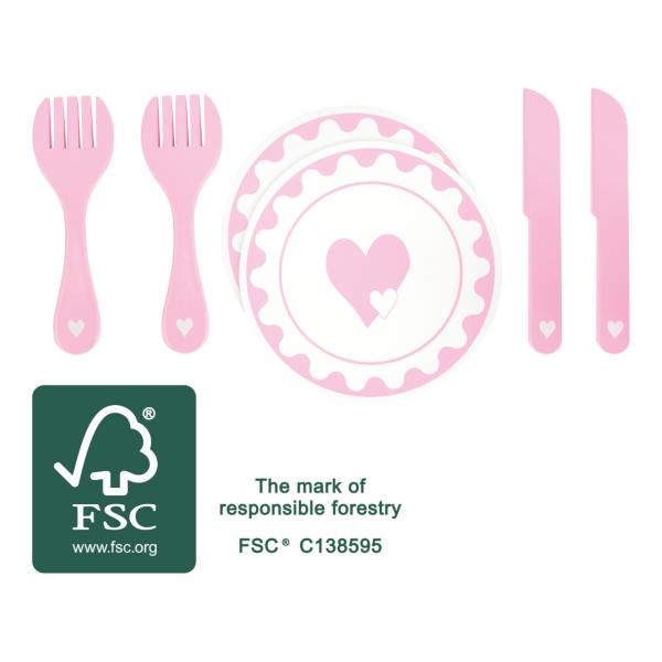 Small Foot Sada talířů s příborem Srdce (obrázek 4)