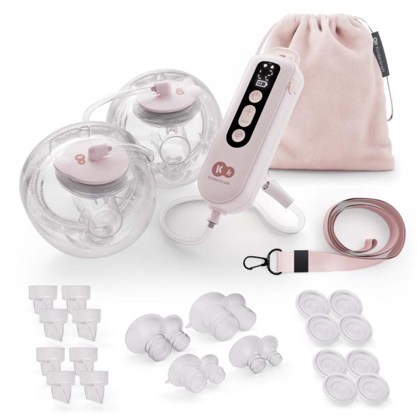 KINDERKRAFT Odsávačka mateřského mléka Double Hands-free Gentle Flow Pink (obrázek 4)