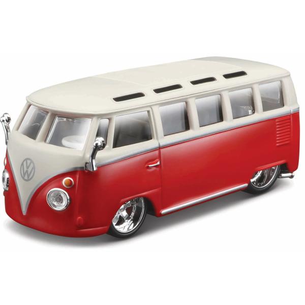 Bburago 1:32 Volkswagen Van Samba Rojo-Blanco