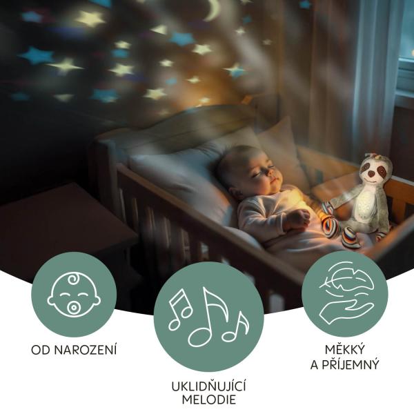 Plyšový dětský spáč s projektorem a melodiemi, Monkey (obrázek 9)