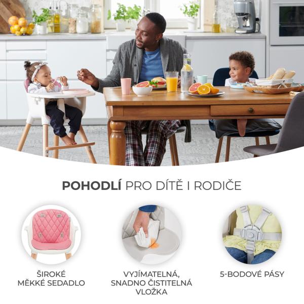 KINDERKRAFT Židle do jídelny Sienna pink (obrázek 7)