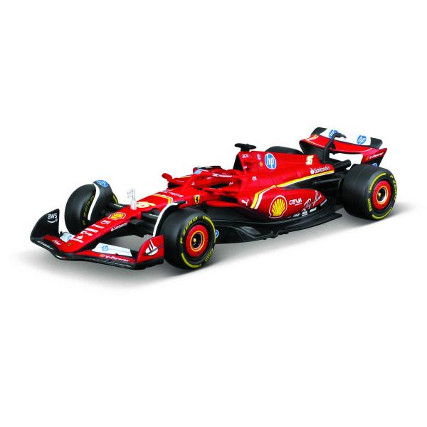 BURAGO Ferrari SF-24 Charles Leclerc #16 2024 - Modèle réduit réaliste à l'échelle 1:43, piloté par Charles Leclerc, Licence Officielle Ferrari, âge recommandé : 3 Ans et Plus-image