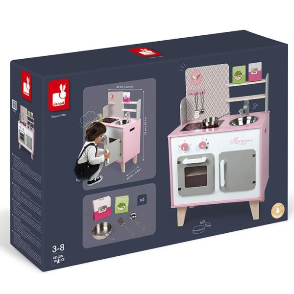 Janod Dřevěná kuchyňka Macaron růžová malá (obrázek 5)