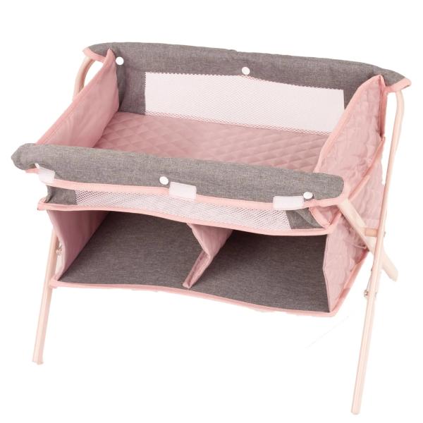 Götz dětská postýlka a přebalovací pult pro panenky růžovo-šedá