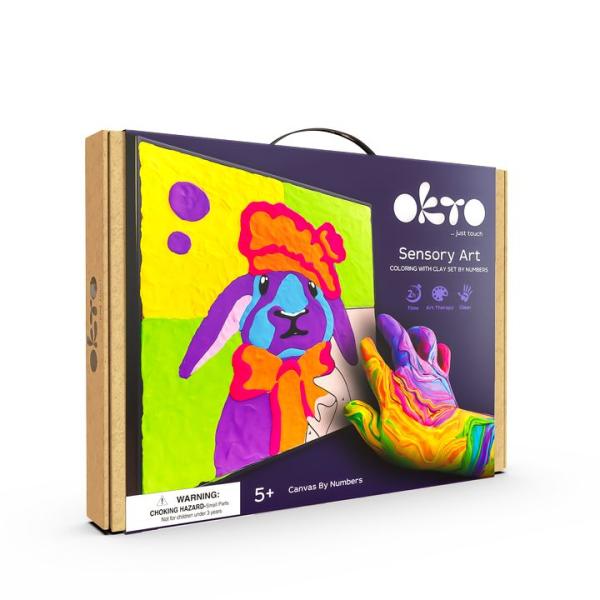 OKTO malování samovytvrzující hmotou 30 x 30 cm Zajíc