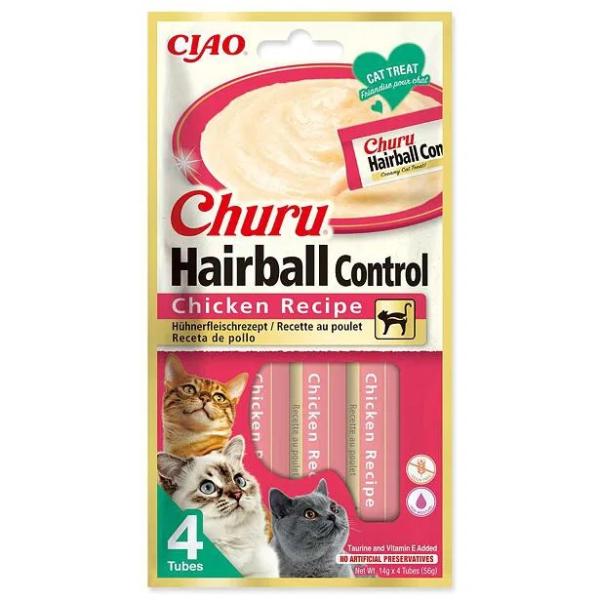 Pochúťka Churu Hairball kuracie 4x14g