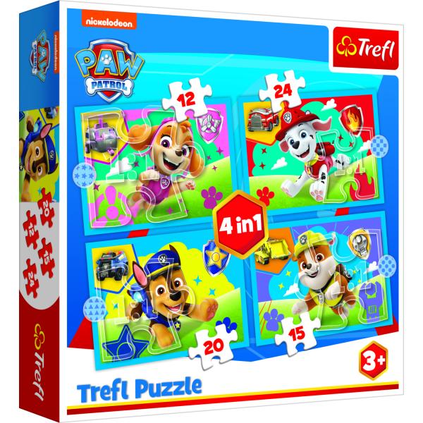 Trefl Puzzle 4v1 - Štěňátka v běhu / Viacom PAW Patrol