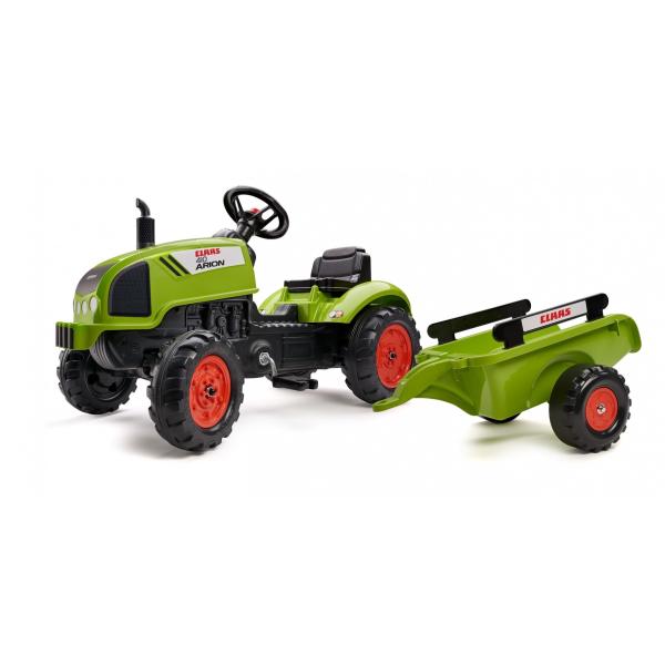 FALK Šlapací traktor 2041C Claas Arion s vlečkou a otevírací kapotou