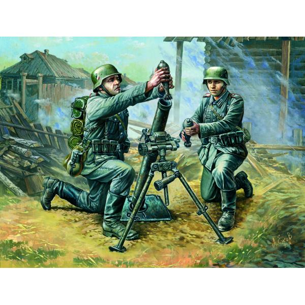 Wargames (WWII) figurky 6111 – German 81mm Mortar with Crew (1:72)