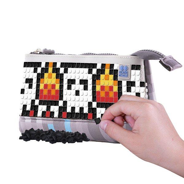 PIXIE CREW velké pouzdro šedo-modré