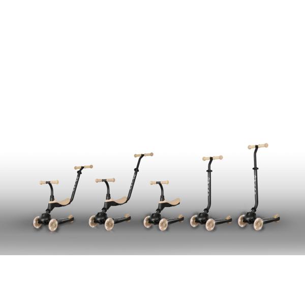 QPLAY Koloběžka / odrážedlo Sema Evo s LED světly Khaki, věk 1 – 6 let, do 50 kg