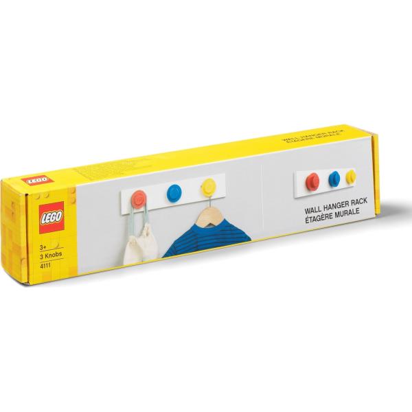 LEGO® nástěnný věšák - červená, modrá, žlutá (obrázek 3)